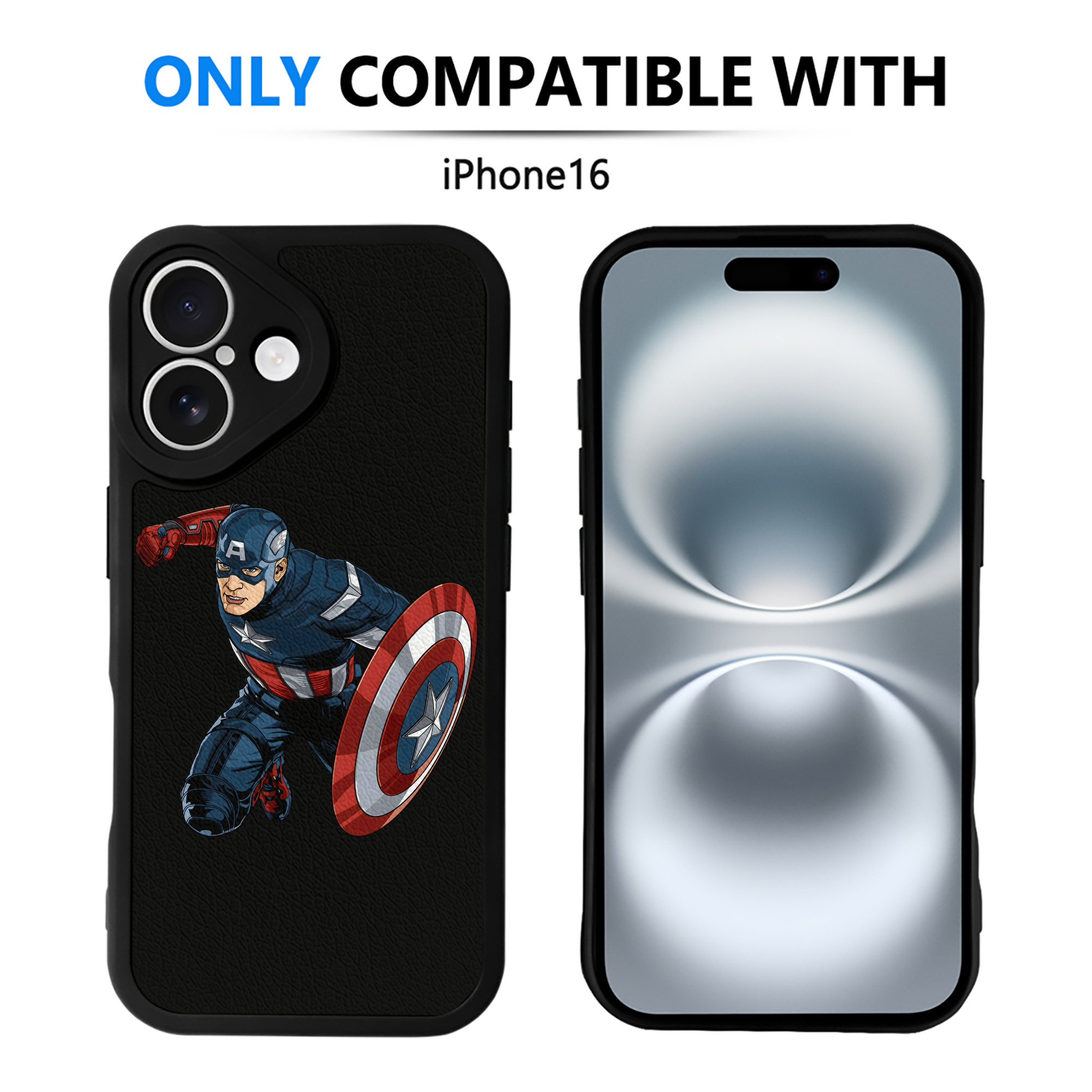 （画像用） アベンジャーズ The Avengers 【iPhone 16シリーズ対応】シリコンスマホケース（レザー調） 材質：シリコン